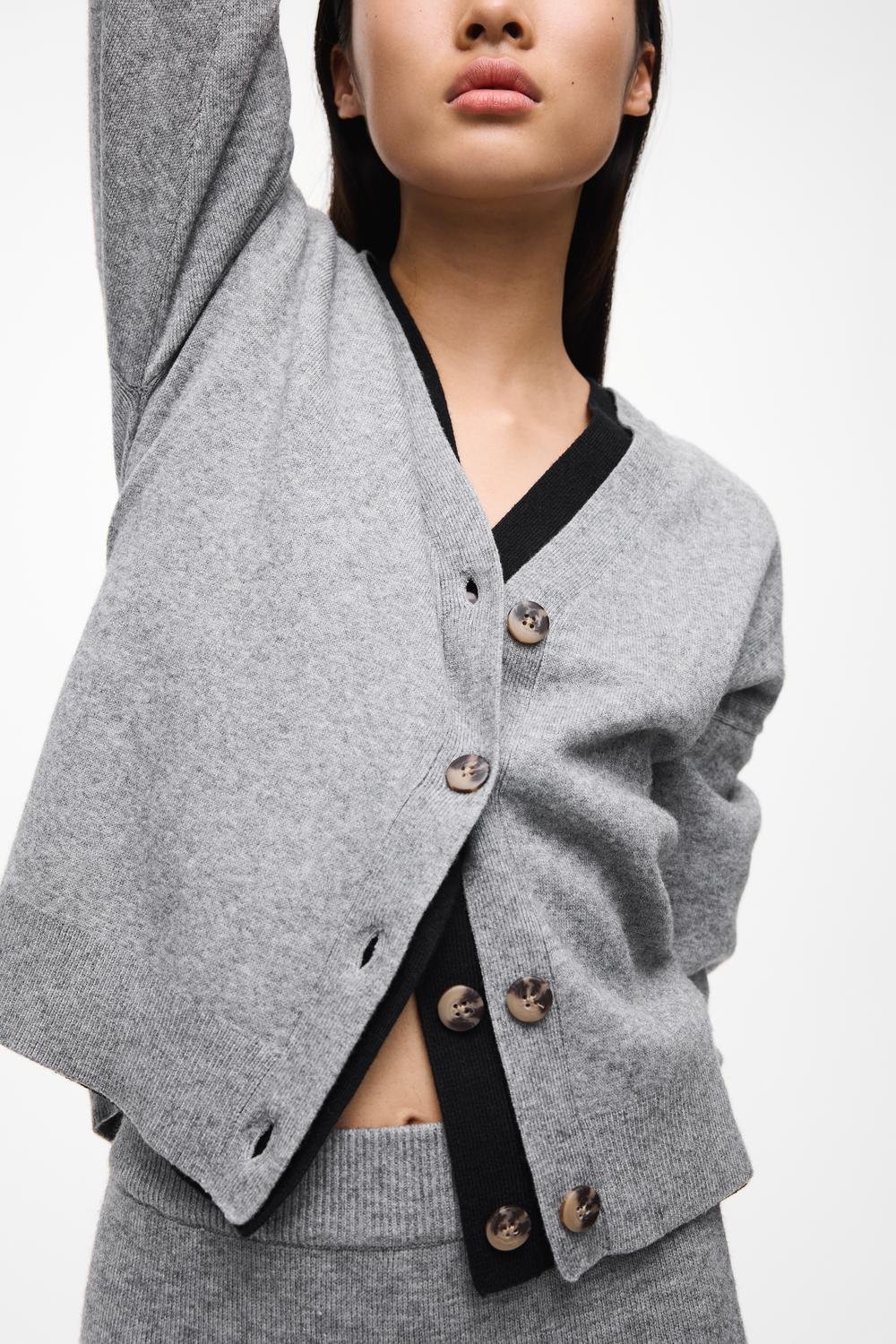 VIRIL Knit Cardigan - Medium Grey Melange - VERO MODA & VILA Bergvik